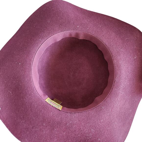 Scala Collezione Burgundy 100% Wool Floppy Hat - Picture 4 of 5